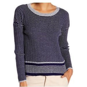 James Perse Wool Stripe Crew Neck Top
